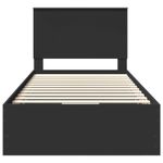 Casa si Gradina - Mobilier - Paturi si accesorii - Paturi - Cadru de pat cu sertar Negru 100 x 200 cm Lemn Ingineresc - Infinity.ro