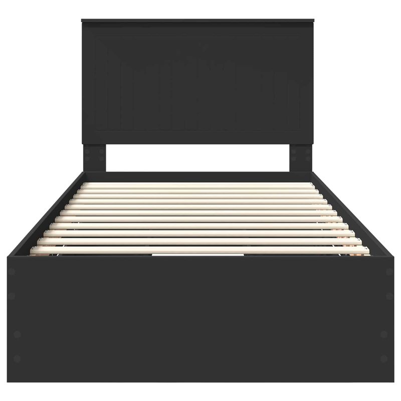 Casa si Gradina - Mobilier - Paturi si accesorii - Paturi - Cadru de pat cu sertar Negru 100 x 200 cm Lemn Ingineresc - Infinity.ro