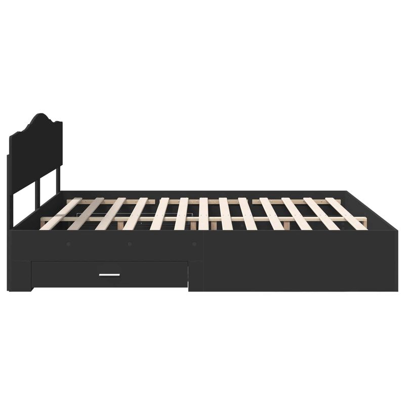 Casa si Gradina - Mobilier - Paturi si accesorii - Paturi - Cadru de pat cu headboard Negru 180 x 200 cm Lemn compozit - Infinity.ro