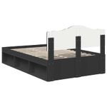 Casa si Gradina - Mobilier - Paturi si accesorii - Paturi - Cadru de pat cu headboard Negru 120 x 190 cm Lemn de pin masiv - Infinity.ro