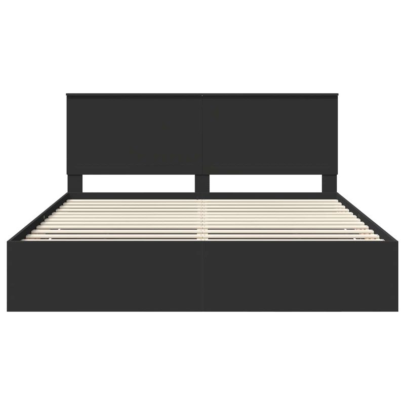Casa si Gradina - Mobilier - Paturi si accesorii - Paturi - Cadru de pat cu sertar Negru 180 x 200 cm Lemn Ingineresc - Infinity.ro