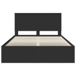 Casa si Gradina - Mobilier - Paturi si accesorii - Paturi - Cadru de pat cu sertar Negru 140 x 190 cm Lemn Ingineresc - Infinity.ro