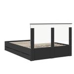 Casa si Gradina - Mobilier - Paturi si accesorii - Paturi - Cadru de pat cu sertar Negru 140 x 190 cm Lemn Ingineresc - Infinity.ro