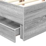 Casa si Gradina - Mobilier - Paturi si accesorii - Paturi - Cadru de pat cu sertar Gri Sonoma 150 x 200 cm Lemn Ingineresc - Infinity.ro
