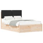 Casa si Gradina - Mobilier - Paturi si accesorii - Paturi - Cadru de pat cu tablie tapitata cu headboard Negru 120 x 200 cm - Infinity.ro