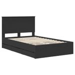 Casa si Gradina - Mobilier - Paturi si accesorii - Paturi - Cadru de pat cu sertar Negru 120 x 200 cm Lemn Ingineresc - Infinity.ro