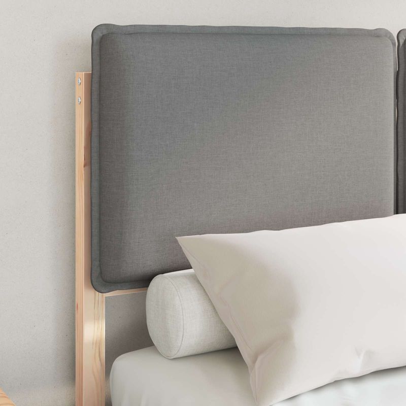 Casa si Gradina - Mobilier - Paturi si accesorii - Paturi - Cadru de pat cu tablie tapitata Gri deschis 120 x 190 cm - Infinity.ro
