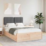 Casa si Gradina - Mobilier - Paturi si accesorii - Paturi - Cadru de pat cu tablie tapitata Gri inchis 120 x 200 cm - Infinity.ro