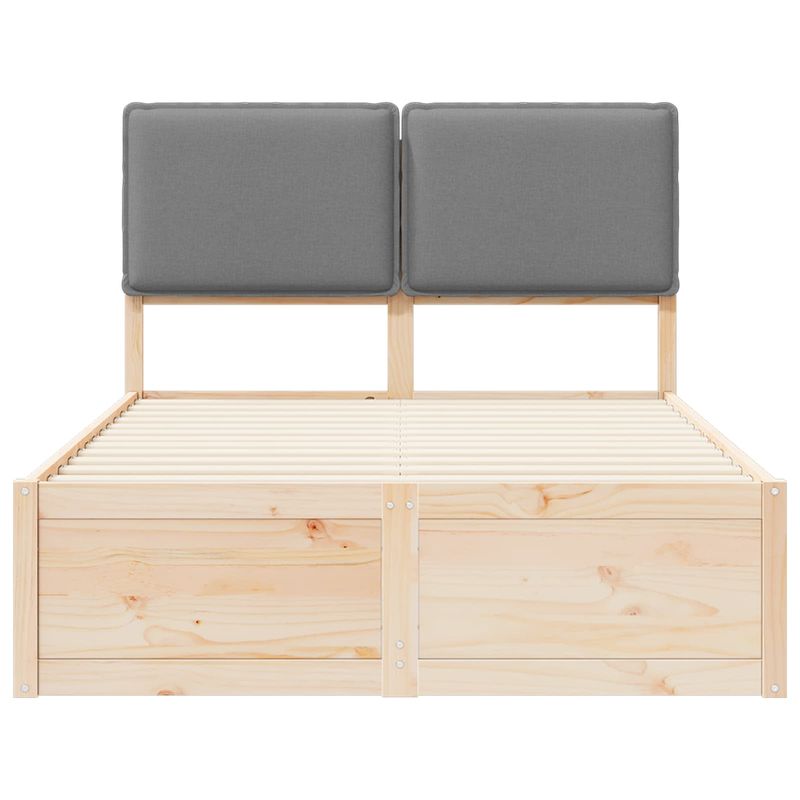 Casa si Gradina - Mobilier - Paturi si accesorii - Paturi - Cadru de pat cu tablie tapitata Gri deschis 120 x 190 cm - Infinity.ro