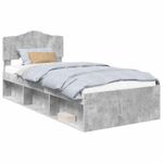 Casa si Gradina - Mobilier - Paturi si accesorii - Paturi - Cadru de pat Gri Concret 75 x 190 cm Lemn de pin masiv - Infinity.ro