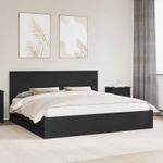 Casa si Gradina - Mobilier - Paturi si accesorii - Paturi - Cadru de pat cu sertar Negru 200 x 200 cm Lemn Ingineresc - Infinity.ro