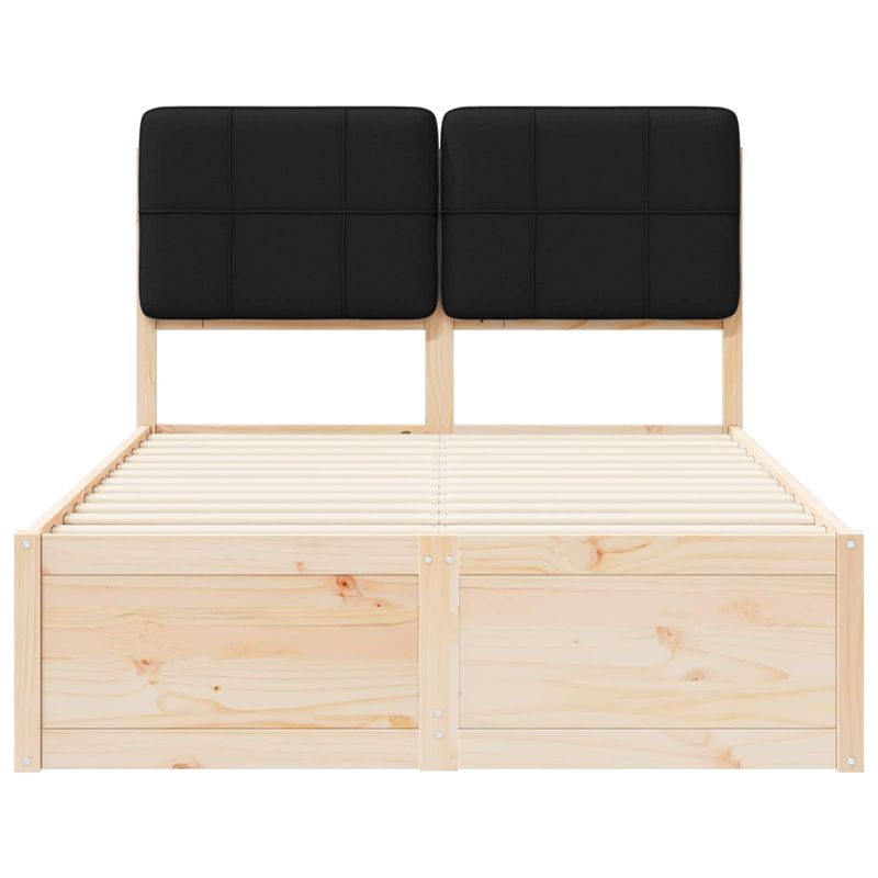 Casa si Gradina - Mobilier - Paturi si accesorii - Paturi - Cadru de pat cu tablie tapitata cu headboard Negru 120 x 200 cm - Infinity.ro