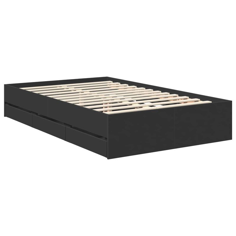 Casa si Gradina - Mobilier - Paturi si accesorii - Paturi - Cadru de pat cu sertar Negru 120 x 200 cm Lemn Ingineresc - Infinity.ro