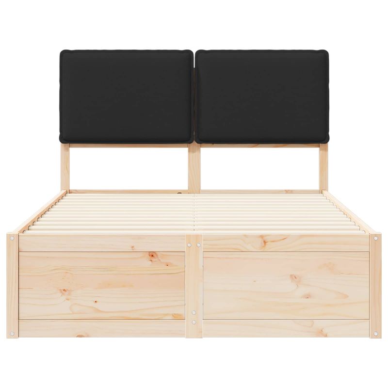 Casa si Gradina - Mobilier - Paturi si accesorii - Paturi - Cadru de pat cu tablie tapitata cu headboard Negru 120 x 200 cm - Infinity.ro