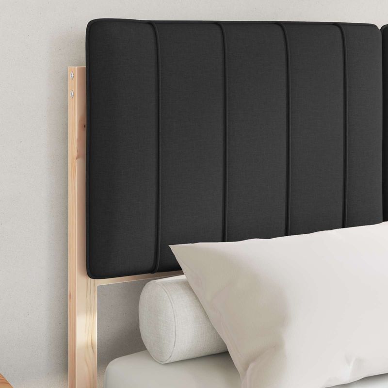 Casa si Gradina - Mobilier - Paturi si accesorii - Paturi - Cadru de pat cu tablie tapitata cu headboard Negru 120 x 200 cm - Infinity.ro