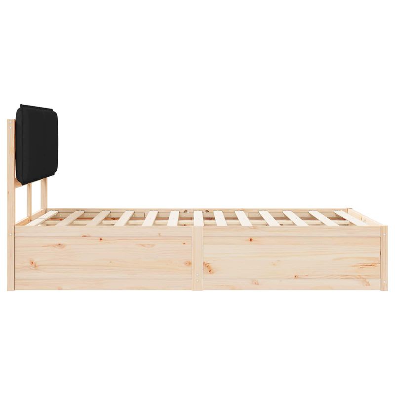 Casa si Gradina - Mobilier - Paturi si accesorii - Paturi - Cadru de pat cu tablie tapitata cu headboard Negru 120 x 200 cm - Infinity.ro