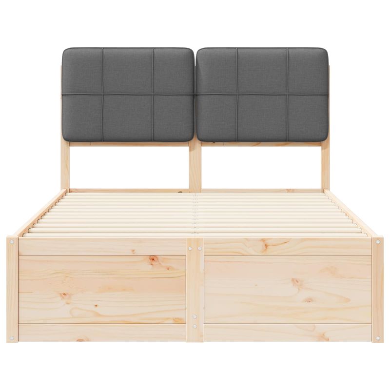 Casa si Gradina - Mobilier - Paturi si accesorii - Paturi - Cadru de pat cu tablie tapitata Gri inchis 120 x 200 cm - Infinity.ro