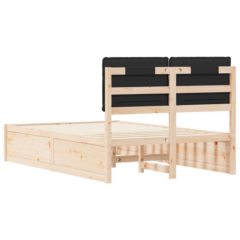 Casa si Gradina - Mobilier - Paturi si accesorii - Paturi - Cadru de pat cu tablie tapitata cu headboard Negru 120 x 200 cm - Infinity.ro