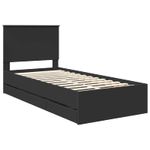 Casa si Gradina - Mobilier - Paturi si accesorii - Paturi - Cadru de pat cu sertar Negru 90 x 200 cm Lemn Ingineresc - Infinity.ro