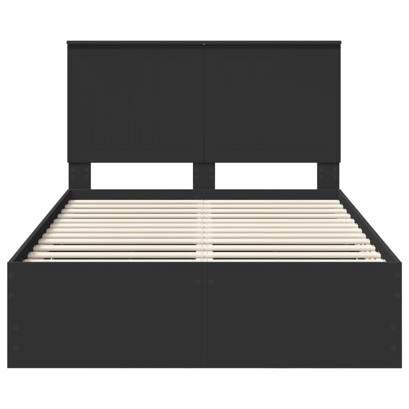 Casa si Gradina - Mobilier - Paturi si accesorii - Paturi - Cadru de pat cu sertar Negru 120 x 200 cm Lemn Ingineresc - Infinity.ro