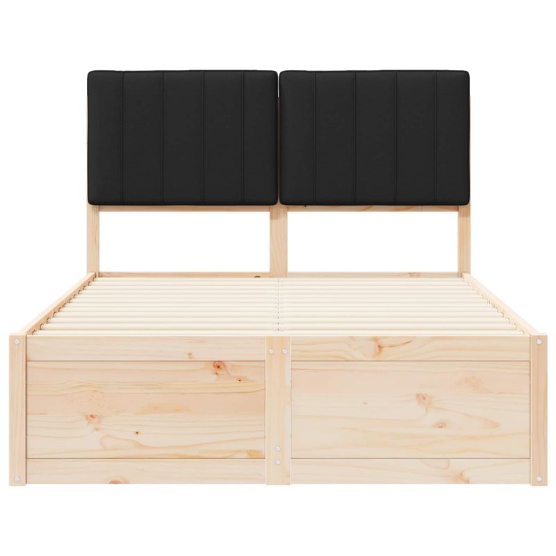 Casa si Gradina - Mobilier - Paturi si accesorii - Paturi - Cadru de pat cu tablie tapitata cu headboard Negru 120 x 200 cm - Infinity.ro