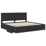 Casa si Gradina - Mobilier - Paturi si accesorii - Paturi - Cadru de pat cu sertar Negru 200 x 200 cm Lemn Ingineresc - Infinity.ro
