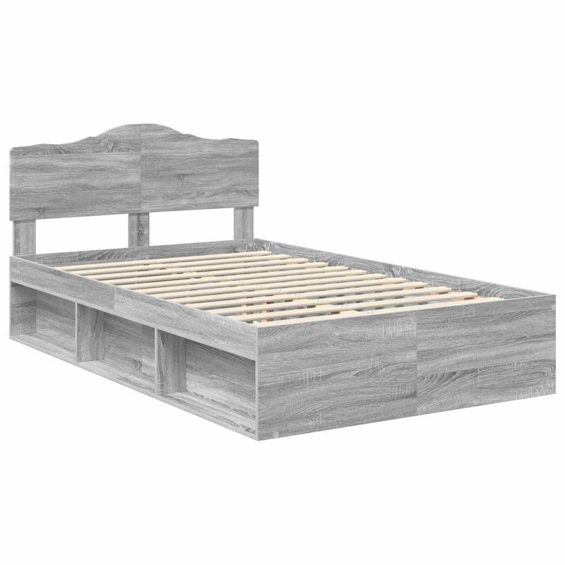 Casa si Gradina - Mobilier - Paturi si accesorii - Paturi - Cadru de pat Gri Sonoma 120 x 190 cm Lemn de pin masiv - Infinity.ro