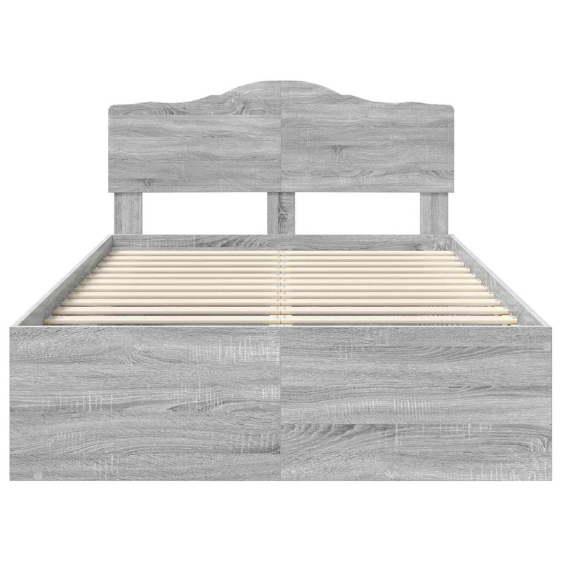 Casa si Gradina - Mobilier - Paturi si accesorii - Paturi - Cadru de pat Gri Sonoma 120 x 190 cm Lemn de pin masiv - Infinity.ro