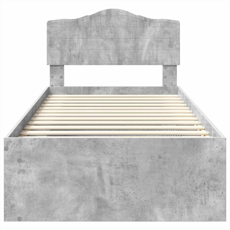 Casa si Gradina - Mobilier - Paturi si accesorii - Paturi - Cadru de pat Gri Concret 75 x 190 cm Lemn de pin masiv - Infinity.ro