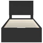 Casa si Gradina - Mobilier - Paturi si accesorii - Paturi - Cadru de pat cu sertar Negru 90 x 200 cm Lemn Ingineresc - Infinity.ro