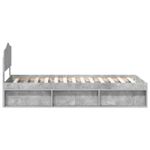 Casa si Gradina - Mobilier - Paturi si accesorii - Paturi - Cadru de pat Gri Concret 75 x 190 cm Lemn de pin masiv - Infinity.ro