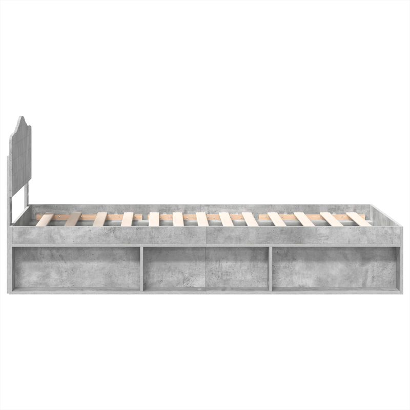 Casa si Gradina - Mobilier - Paturi si accesorii - Paturi - Cadru de pat Gri Concret 75 x 190 cm Lemn de pin masiv - Infinity.ro