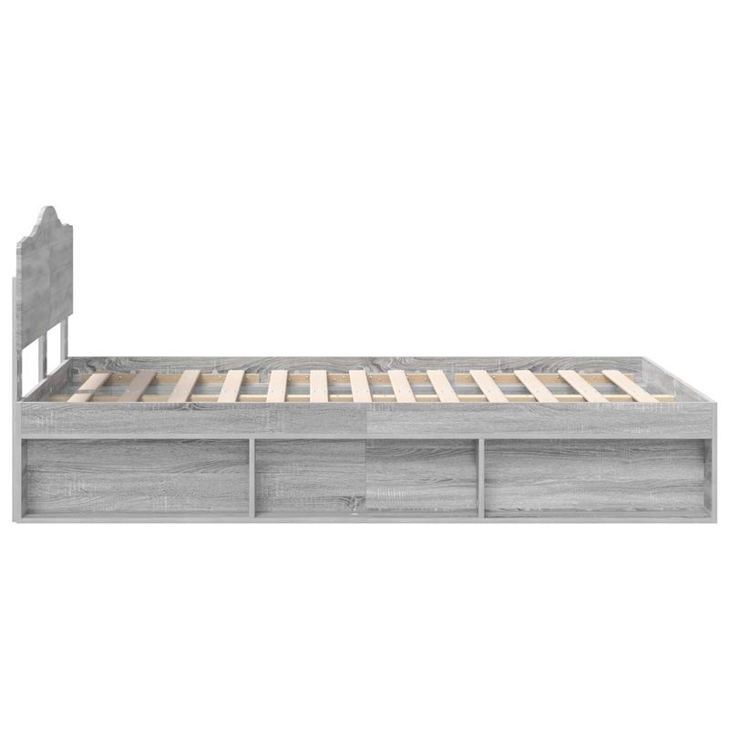 Casa si Gradina - Mobilier - Paturi si accesorii - Paturi - Cadru de pat Gri Sonoma 120 x 190 cm Lemn de pin masiv - Infinity.ro