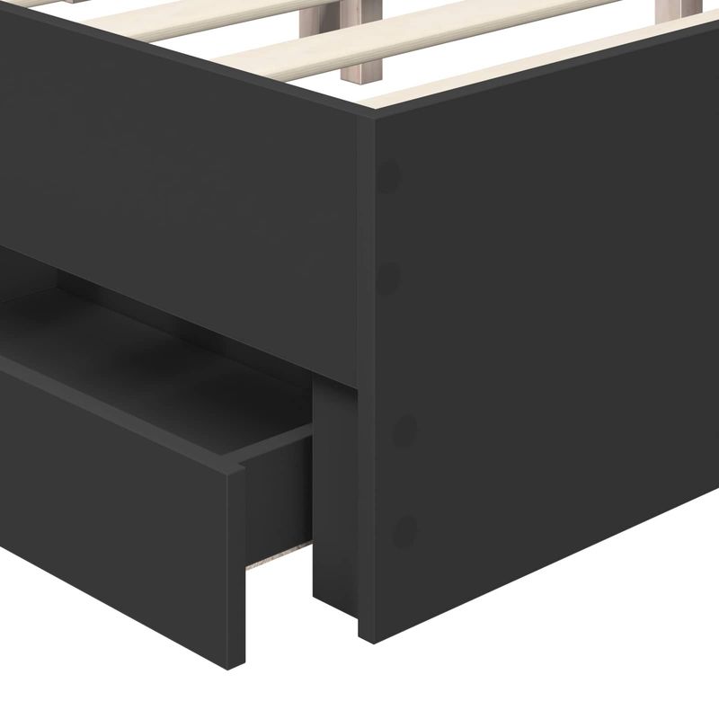 Casa si Gradina - Mobilier - Paturi si accesorii - Paturi - Cadru de pat cu sertar Negru 200 x 200 cm Lemn Ingineresc - Infinity.ro