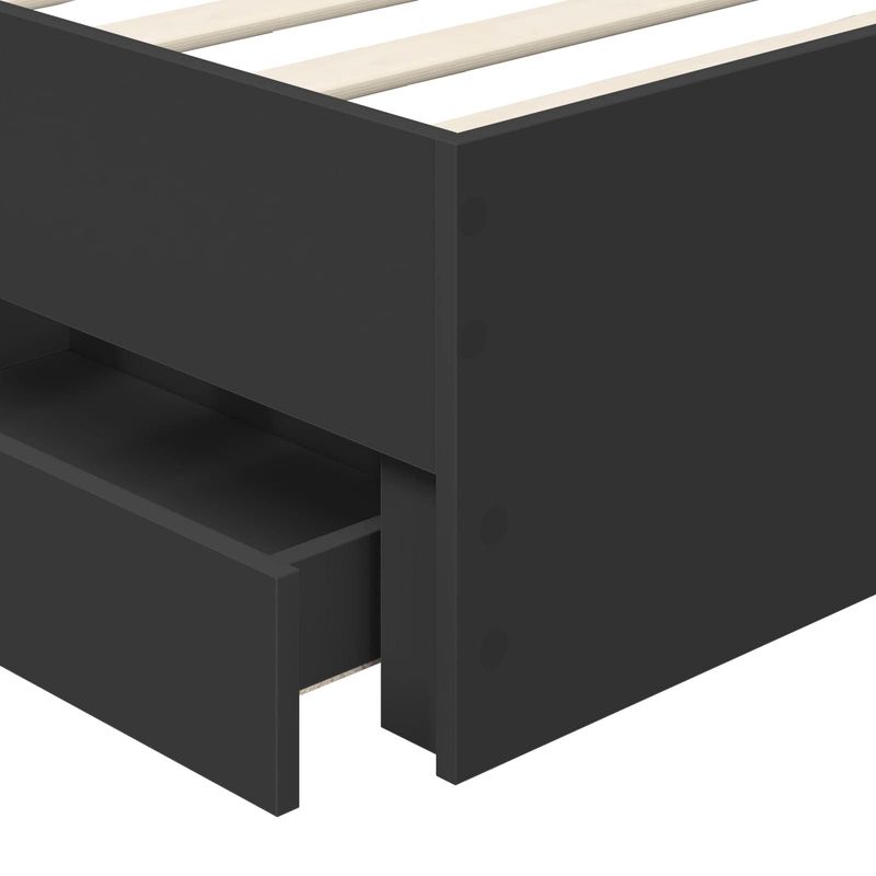 Casa si Gradina - Mobilier - Paturi si accesorii - Paturi - Cadru de pat cu sertar Negru 90 x 200 cm Lemn Ingineresc - Infinity.ro
