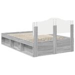 Casa si Gradina - Mobilier - Paturi si accesorii - Paturi - Cadru de pat Gri Sonoma 135 x 190 cm Lemn de pin masiv - Infinity.ro