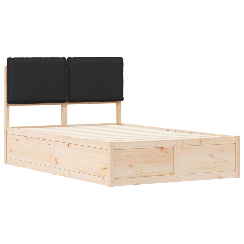 Casa si Gradina - Mobilier - Paturi si accesorii - Paturi - Cadru de pat cu tablie tapitata cu headboard Negru 120 x 190 cm - Infinity.ro