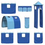 Casa si Gradina - Mobilier - Paturi si accesorii - Paturi - Cadru de pat inalt pentru copii cu perdele, arc, tobogan, turn - Infinity.ro