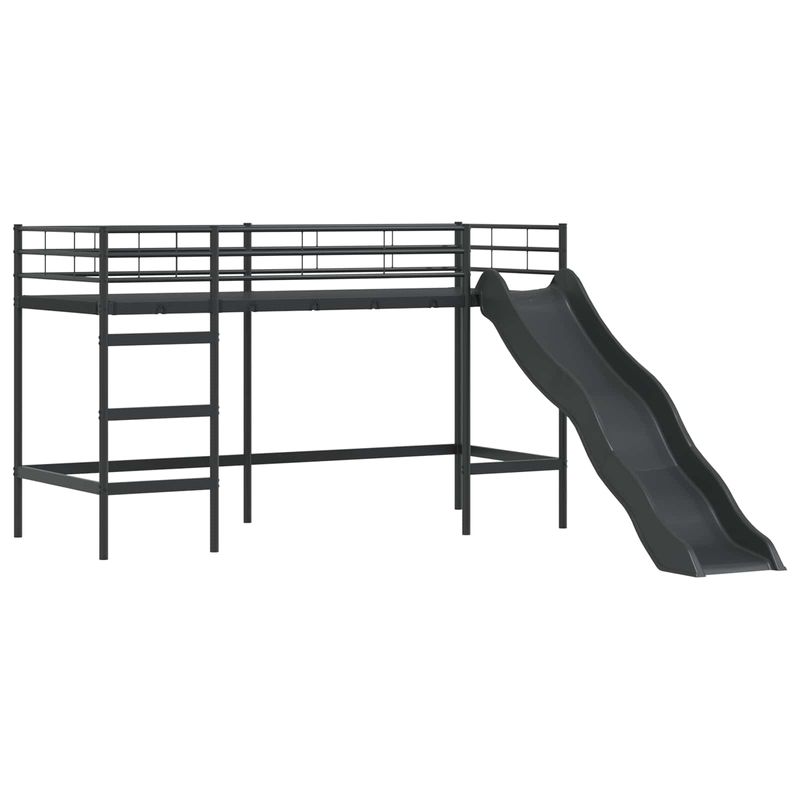 Casa si Gradina - Mobilier - Paturi si accesorii - Paturi - Cadru de pat inalt pentru copii cu perdele, arc, tobogan, turn - Infinity.ro