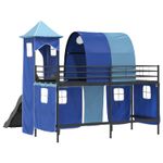 Casa si Gradina - Mobilier - Paturi si accesorii - Paturi - Cadru de pat inalt pentru copii cu perdele, arc, tobogan, turn - Infinity.ro