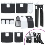 Casa si Gradina - Mobilier - Paturi si accesorii - Paturi - Cadru de pat inalt pentru copii cu perdele, arc, tobogan, turn - Infinity.ro
