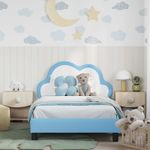 Casa si Gradina - Mobilier - Paturi si accesorii - Paturi - Cadru de pat pentru copii cu spatar albastru 90 x 200 cm PU - Infinity.ro