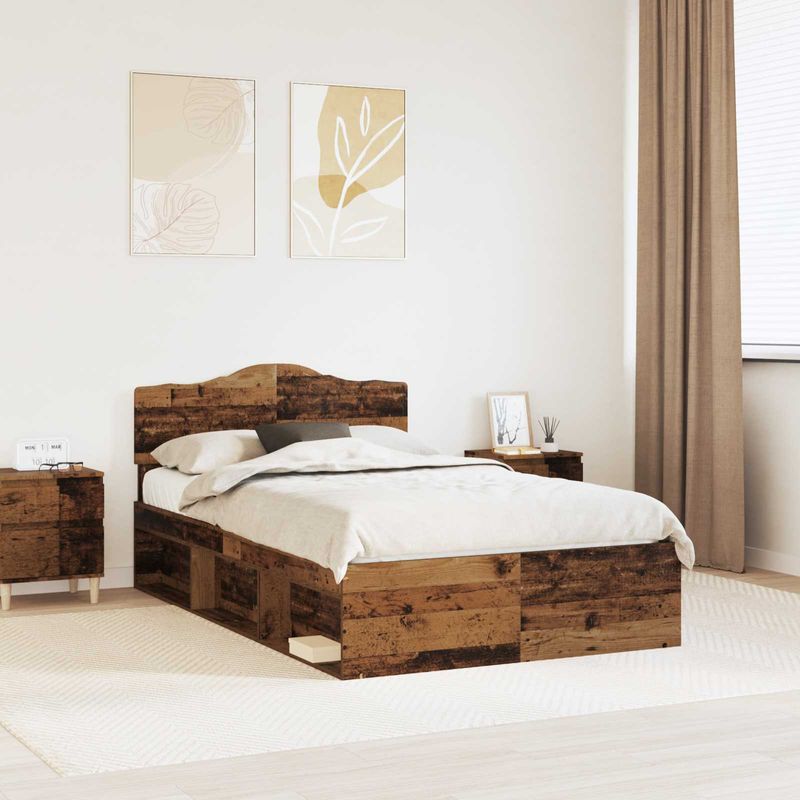 Casa si Gradina - Mobilier - Paturi si accesorii - Paturi - Cadru de pat Lemn vechi 135 x 190 cm Lemn de pin masiv - Infinity.ro