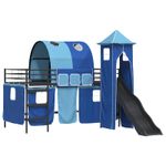 Casa si Gradina - Mobilier - Paturi si accesorii - Paturi - Cadru de pat inalt pentru copii cu perdele, arc, tobogan, turn - Infinity.ro