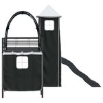 Casa si Gradina - Mobilier - Paturi si accesorii - Paturi - Cadru de pat inalt pentru copii cu perdele, arc, tobogan, turn - Infinity.ro