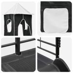 Casa si Gradina - Mobilier - Paturi si accesorii - Paturi - Cadru de pat inalt pentru copii cu perdele, arc, tobogan, turn - Infinity.ro