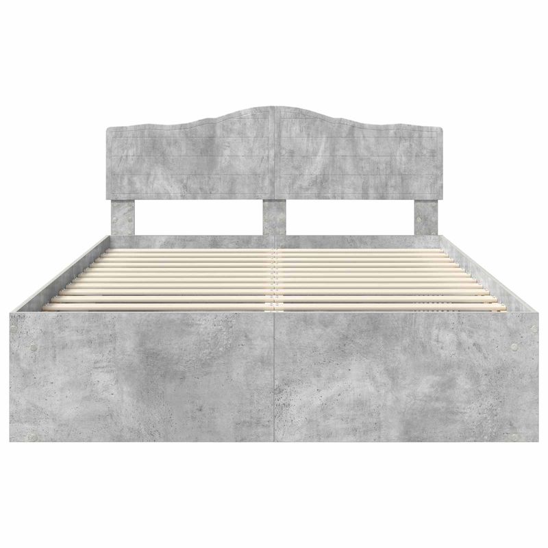 Casa si Gradina - Mobilier - Paturi si accesorii - Paturi - Cadru de pat Gri Concret 150 x 200 cm Lemn de pin masiv - Infinity.ro