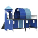 Casa si Gradina - Mobilier - Paturi si accesorii - Paturi - Cadru de pat inalt pentru copii cu perdele, arc, tobogan, turn - Infinity.ro