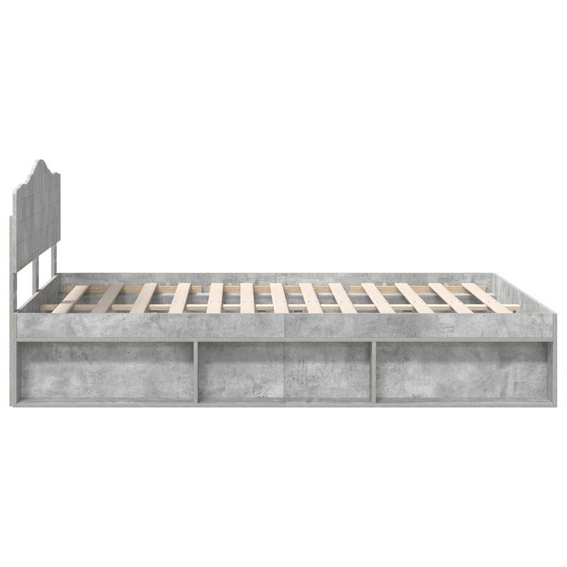 Casa si Gradina - Mobilier - Paturi si accesorii - Paturi - Cadru de pat Gri Concret 150 x 200 cm Lemn de pin masiv - Infinity.ro