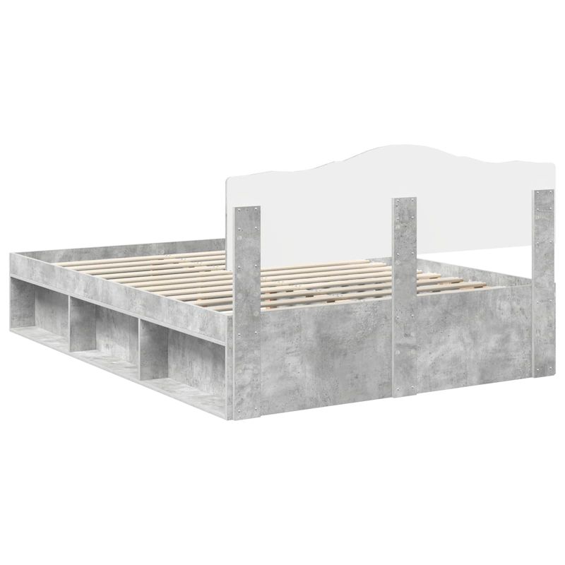 Casa si Gradina - Mobilier - Paturi si accesorii - Paturi - Cadru de pat Gri Concret 150 x 200 cm Lemn de pin masiv - Infinity.ro